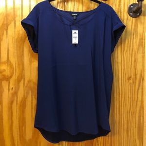Navy Express Blouse NWT